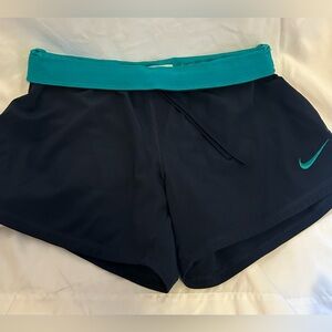 Nike Dri fit navy, brief lined ,mid rise 3inch